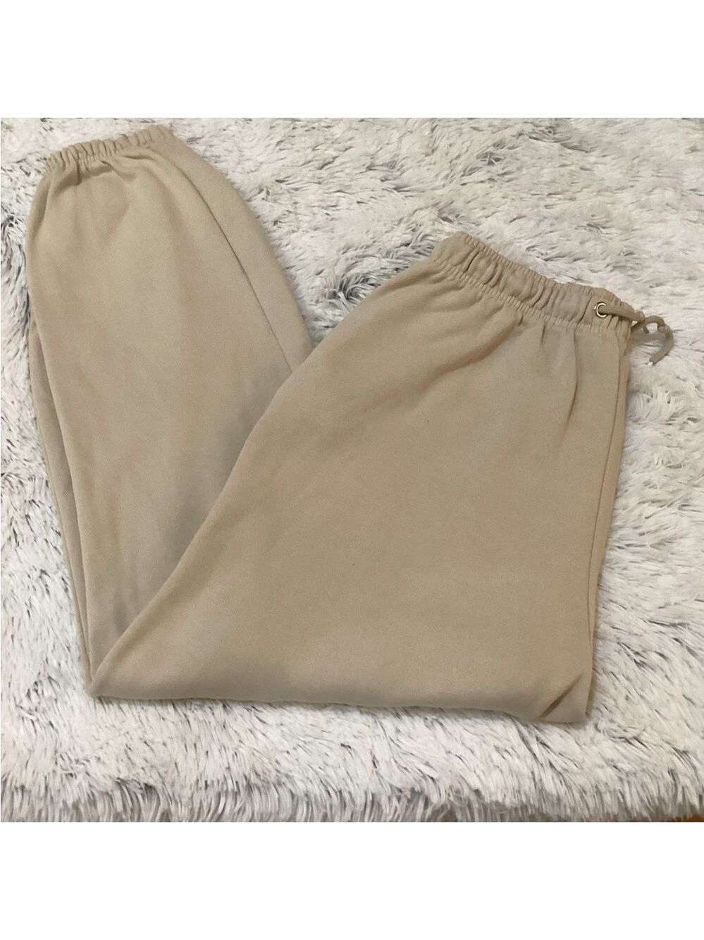 boohoo heavier weight elastic bottom light tan cream jogger Woman’s XL